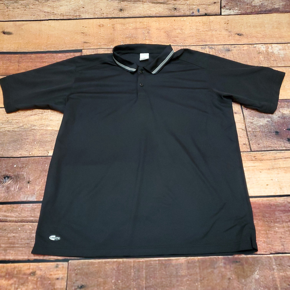 adidas Black Short Sleeve Polo with Contrast Collar